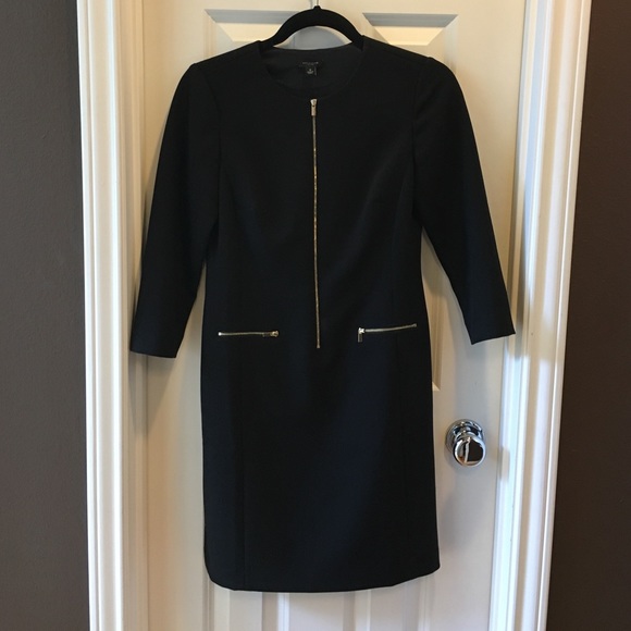 Ann Taylor black dress with gold zippers. - Picture 1 of 3
